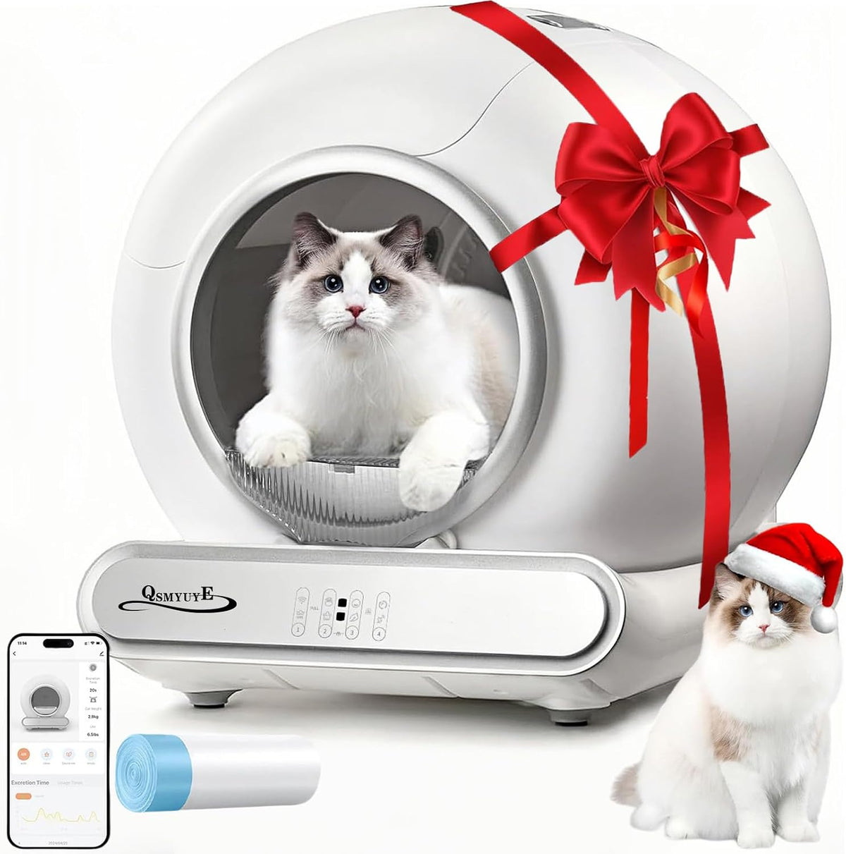 QSMYUYE Selbstreinigende Katzentoilette 65L