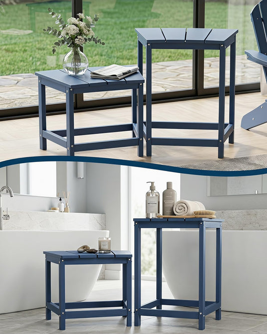 FOOWIN Adirondack Side Table Set of 2, 2-Tier Small Outdoor Patio Table