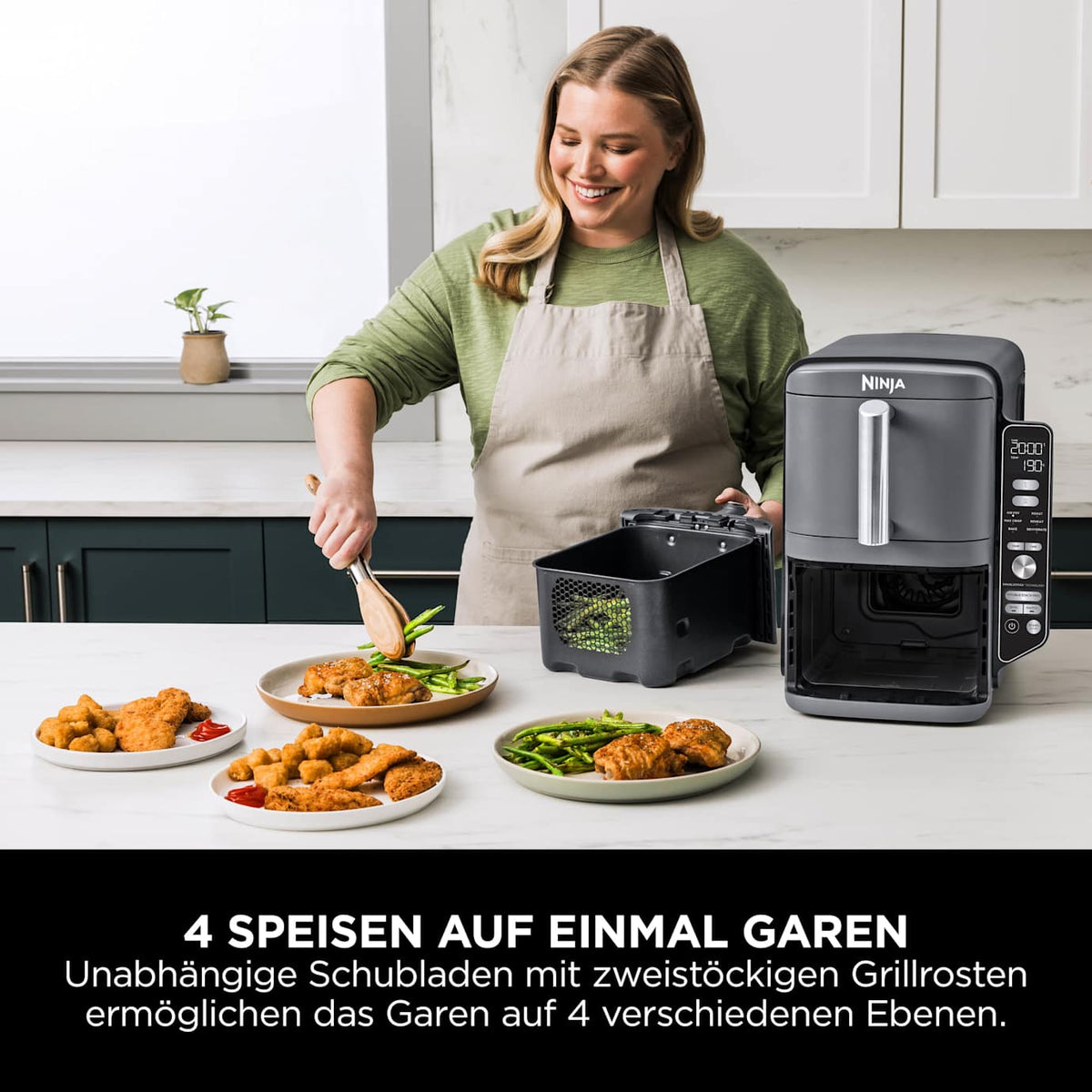 Ninja Double Stack XL SL400EU Heißluftfritteuse 9,5 L Grau