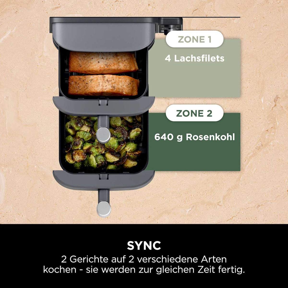 Ninja Double Stack XL SL400EU Heißluftfritteuse 9,5 L Grau