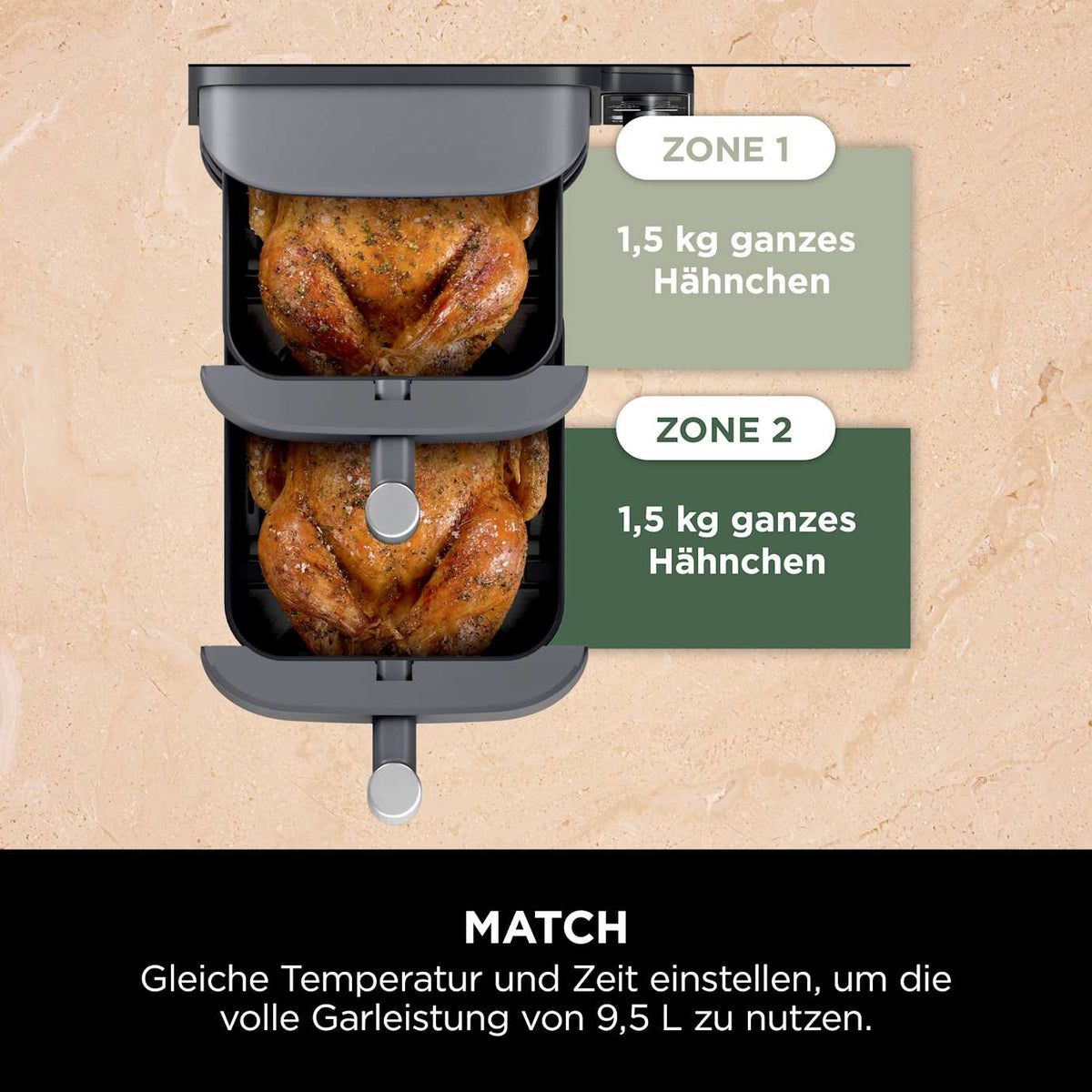 Ninja Double Stack XL SL400EU Heißluftfritteuse 9,5 L Grau