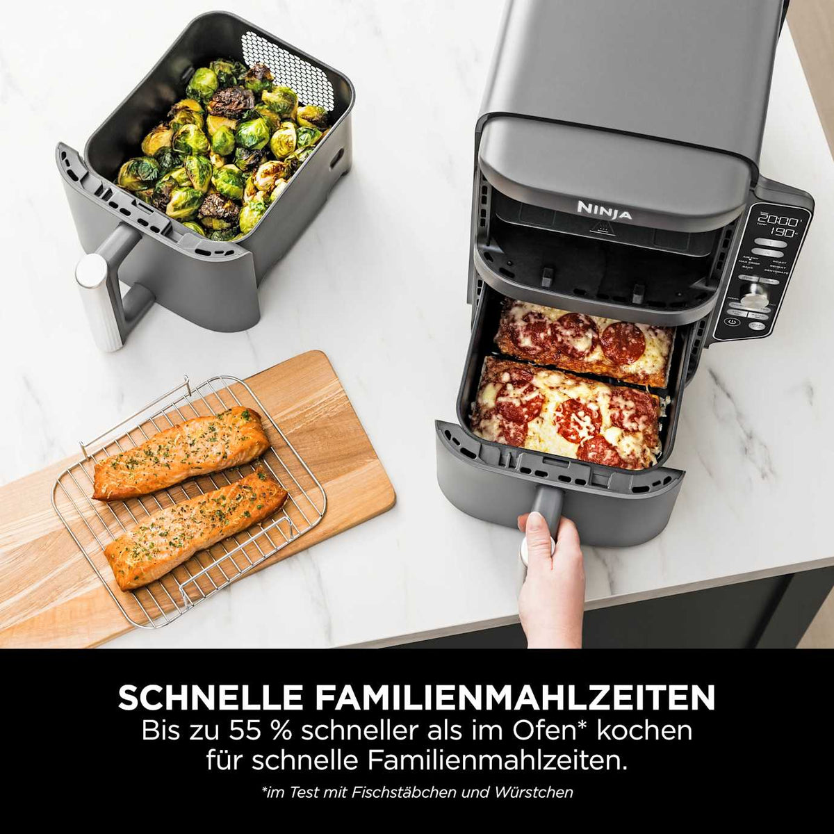 Ninja Double Stack XL SL400EU Heißluftfritteuse 9,5 L Grau
