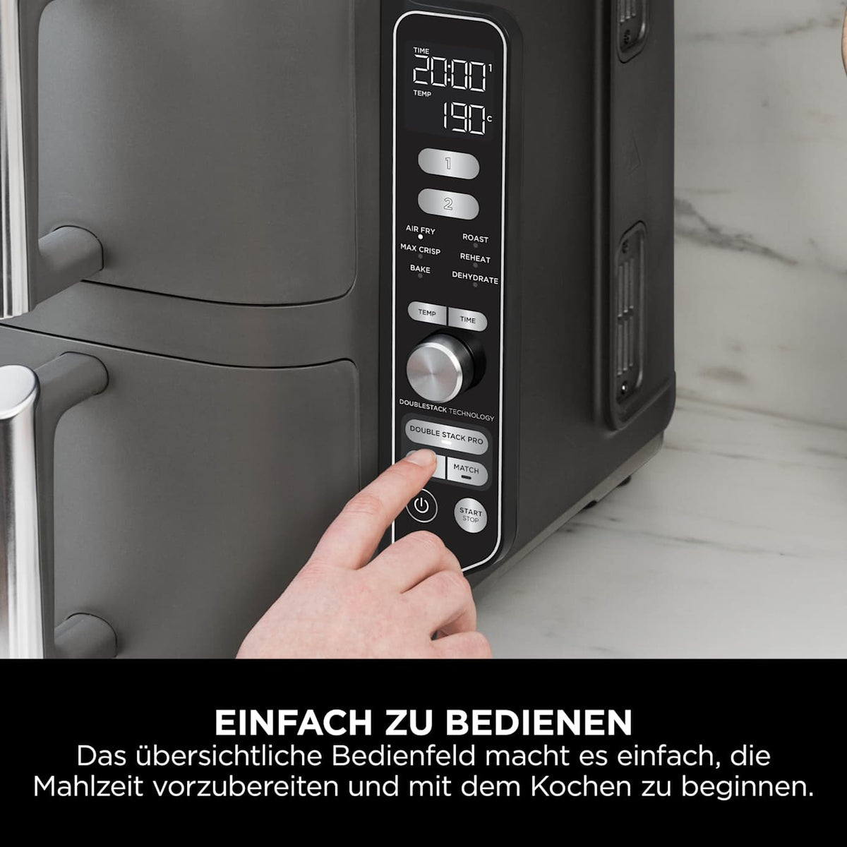 Ninja Double Stack XL SL400EU Heißluftfritteuse 9,5 L Grau