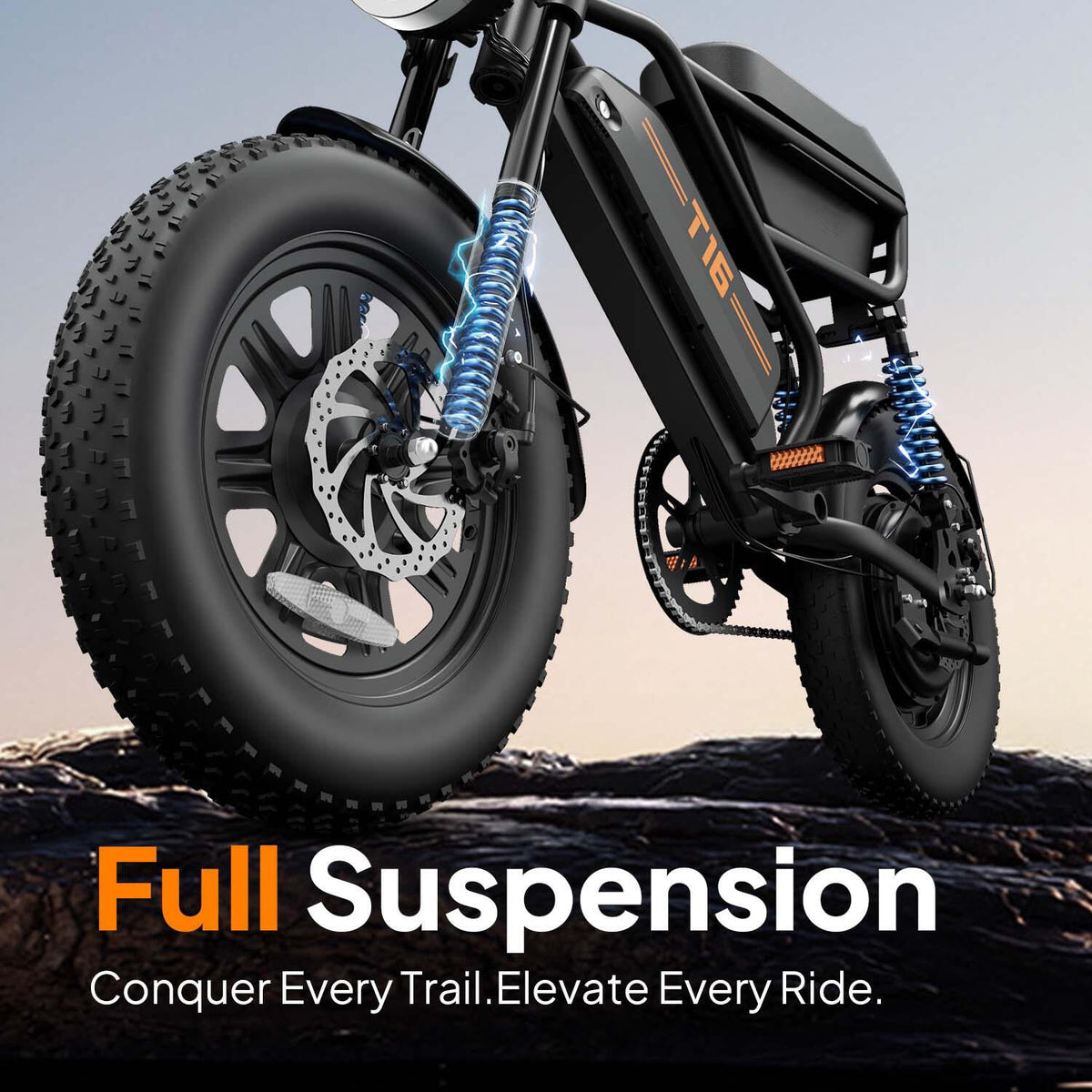 URLIFE T16 Elektrofahrrad Fatbike Vollfederung 16 Zoll